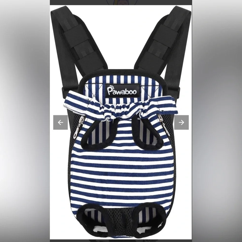 Pawaboo Navy Striped Dog Carrier Backpack